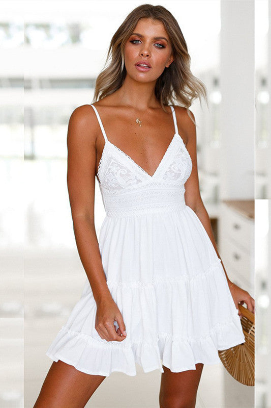 Sexy Short White Summer Dress Beach ...